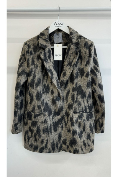 KAŞE YÜN LEOPAR DESENLİ CEKET KAŞE YÜN LEOPAR DESENLİ CEKET