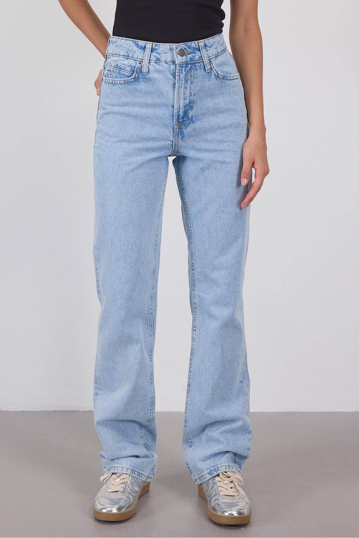 Yüksek Bel Straight Jean Pantolon PN5469-PNC