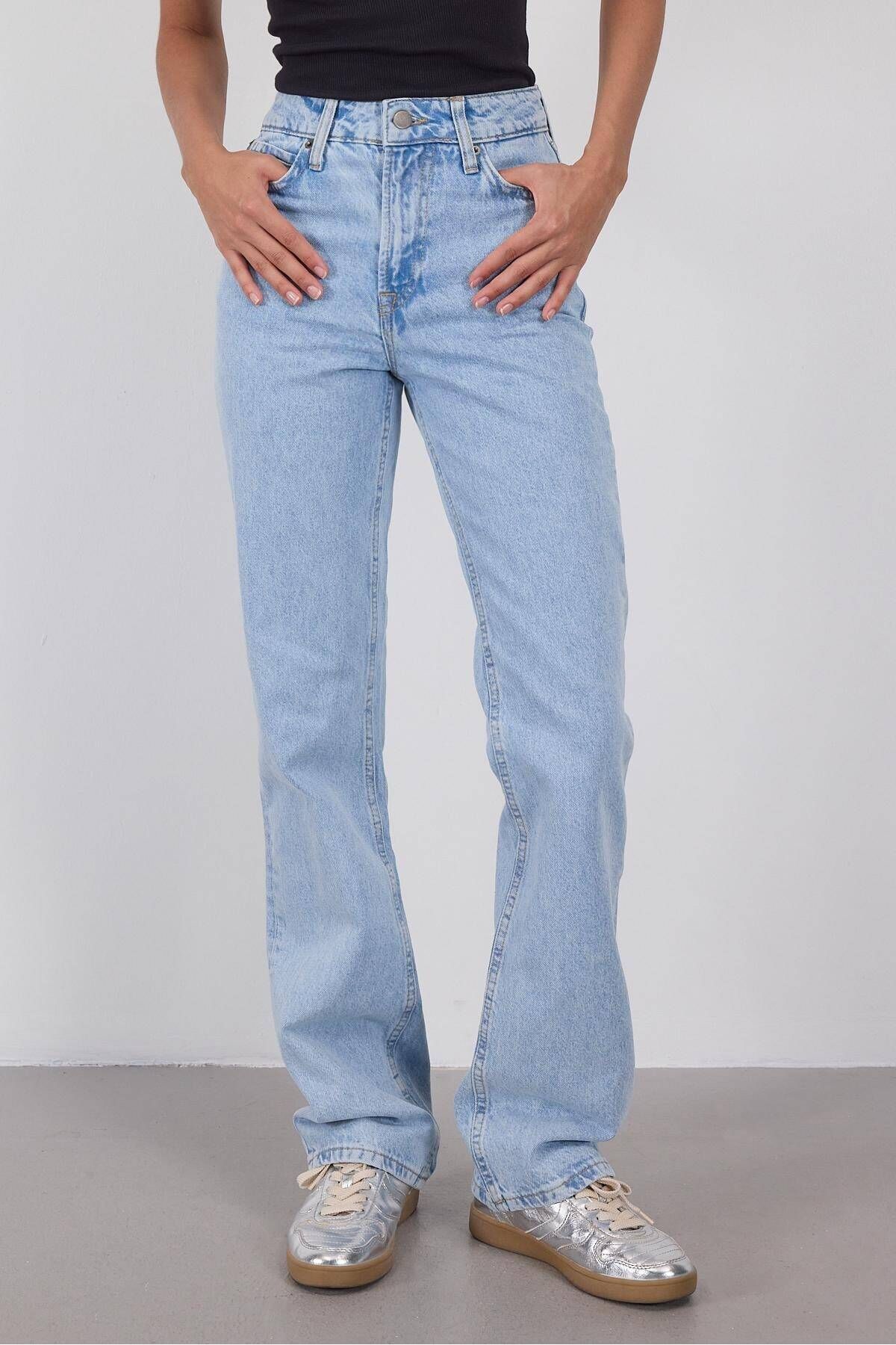 Yüksek Bel Straight Jean Pantolon PN5469-PNC