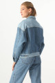 Kadın Renk Bloklu Oversize Jean Ceket Mavi Kadın Renk Bloklu Oversize Jean Ceket Mavi