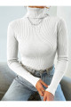 Unisex Optik Beyaz Pamuklu Balıkçı Yaka Kaşkorse Şardonlu Slimfit Boğazlı Kazak Unisex Optik Beyaz Pamuklu Balıkçı Yaka Kaşkorse Şardonlu Slimfit Boğazlı Kazak