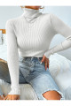 Unisex Optik Beyaz Pamuklu Balıkçı Yaka Kaşkorse Şardonlu Slimfit Boğazlı Kazak Unisex Optik Beyaz Pamuklu Balıkçı Yaka Kaşkorse Şardonlu Slimfit Boğazlı Kazak