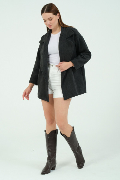 Kaşe Kaban Oversize Antrasit Kaşe Kaban Oversize Antrasit