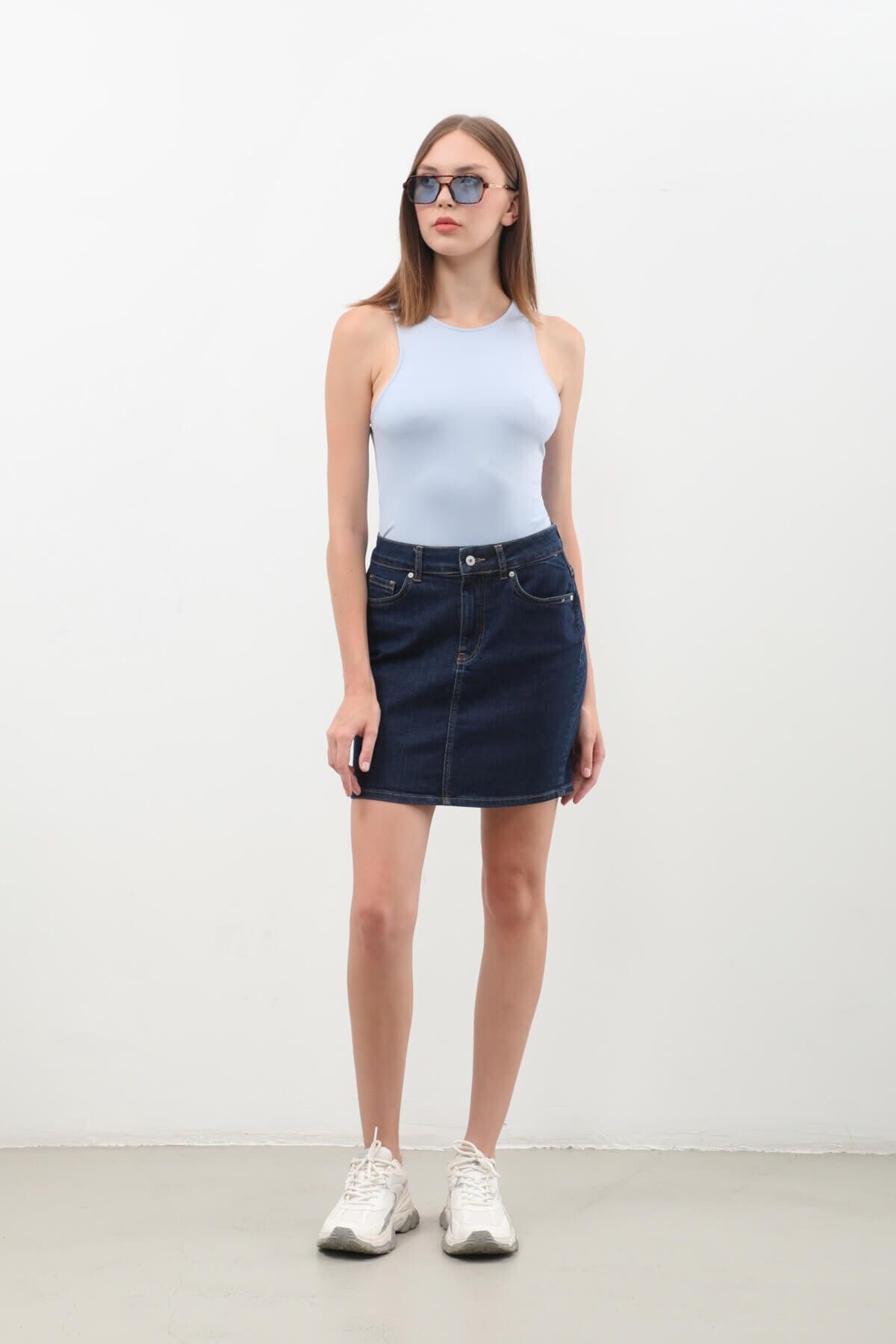 Kadın Rins Mini Jean Etek Kadın Rins Mini Jean Etek