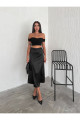 SATEN ETEK DOKULU YÜKSEK BEL KALIN SATEN 88 CM / SATIN SKIRT TEXTURED HIGH WAIST THICK SATIN SATEN ETEK DOKULU YÜKSEK BEL KALIN SATEN 88 CM / SATIN SKIRT TEXTURED HIGH WAIST THICK SATIN