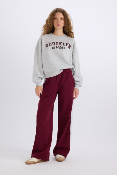 Loose Fit Bisiklet Yaka Baskılı Kalın Kumaş Sweatshirt E3387AXNS Loose Fit Bisiklet Yaka Baskılı Kalın Kumaş Sweatshirt E3387AXNS