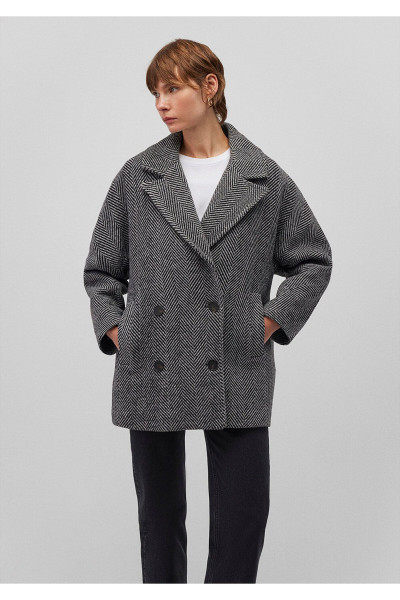 Siyah Kaşe Kaban Oversize / Geniş Kesim 1110539-88090 Siyah Kaşe Kaban Oversize / Geniş Kesim 1110539-88090