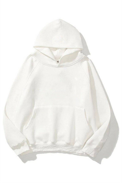 Unisex Beyaz Basic Sweatshirt Hoodie Unisex Beyaz Basic Sweatshirt Hoodie