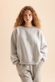 Coool Oversize Fit Geniş Kalıp Bisiklet Yaka Basic Düz Kalın Kumaş Sweatshirt D9022axns