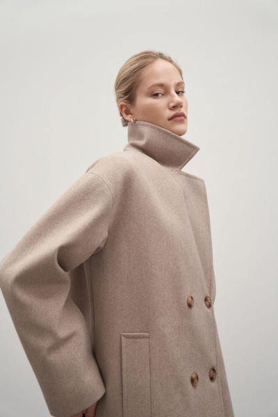 Sütlü Kahve Luce Yün Oversize Kaban Sütlü Kahve Luce Yün Oversize Kaban