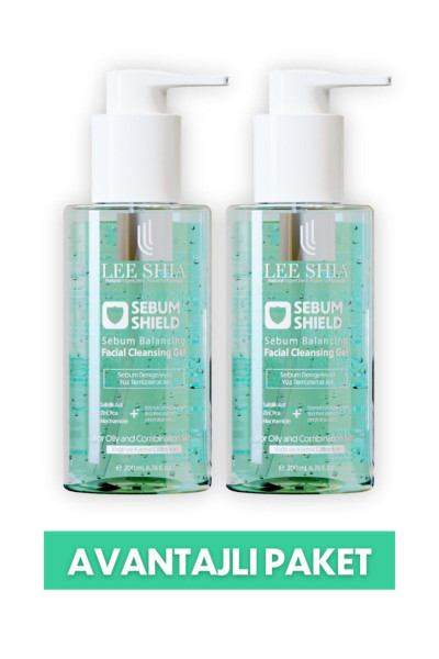 2'li Sebum Shield - Yüz Temizleme Jeli - Yağlı ve Karma Ciltler İçin 2x200 ml 2'li Sebum Shield - Yüz Temizleme Jeli - Yağlı ve Karma Ciltler İçin 2x200 ml