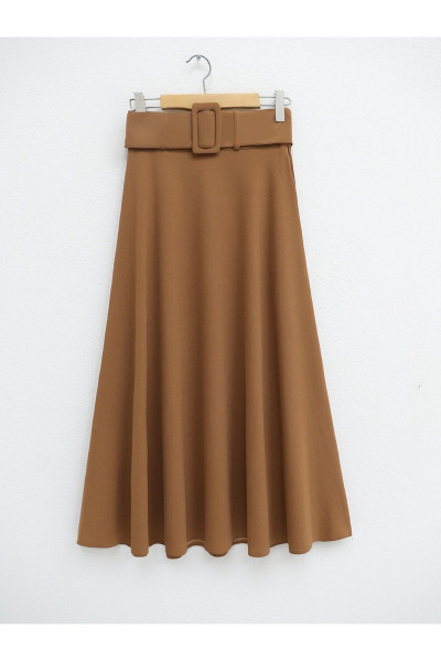 Kalın Kemerli Bol Kiloş İthal Krep Etek Kalın Kemerli Bol Kiloş İthal Krep Etek