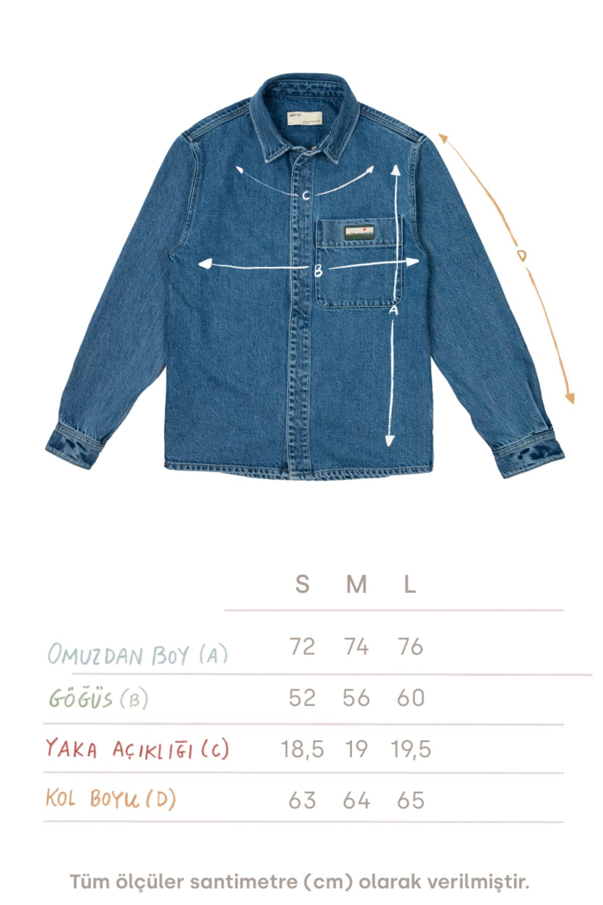 Unisex Denim Ceket - Mavi Unisex Denim Ceket - Mavi