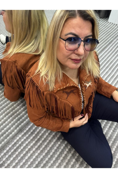 Püsküllü Güderi Western Ceket Püsküllü Güderi Western Ceket