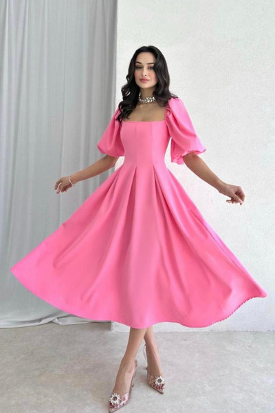 MATMAZEL UZUN BOY ELBİSE PEMBE MATMAZEL UZUN BOY ELBİSE PEMBE