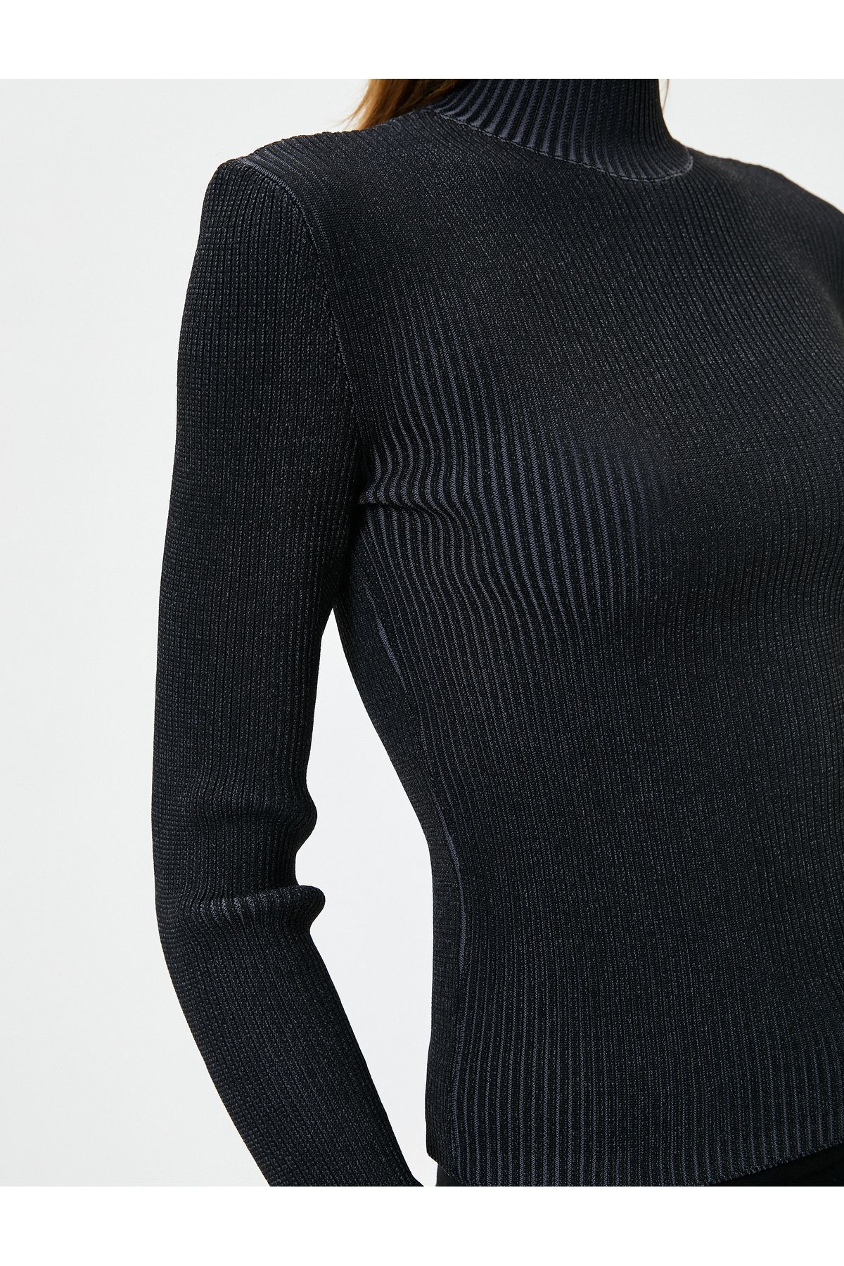 Yarım Balıkçı Yaka Kazak Fitilli Uzun Kollu Slim Fit Yarım Balıkçı Yaka Kazak Fitilli Uzun Kollu Slim Fit