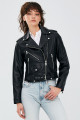 Newage Kadın Siyah Slim-fit Biker Deri Ceket 22wgd5983u5 Newage Kadın Siyah Slim-fit Biker Deri Ceket 22wgd5983u5
