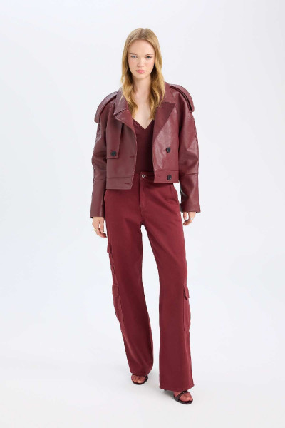 Oversize Geniş Kalıp Smokin Yaka Apoletli Suni Deri Ceket Mont D3753ax24au Oversize Geniş Kalıp Smokin Yaka Apoletli Suni Deri Ceket Mont D3753ax24au