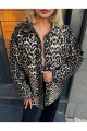 Leopar Desen Çift Cep Oversize Denim Gömlek Ceket Leopar Desen Çift Cep Oversize Denim Gömlek Ceket