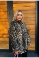 Leopar Desen Çift Cep Oversize Denim Gömlek Ceket Leopar Desen Çift Cep Oversize Denim Gömlek Ceket