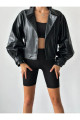 Yeni Sezon Oversize Balon Kol Deri Ceket Yeni Sezon Oversize Balon Kol Deri Ceket