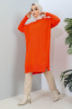 Orange Bisiklet Yaka Ince Merserize Salaş Triko Tunik Orange Bisiklet Yaka Ince Merserize Salaş Triko Tunik
