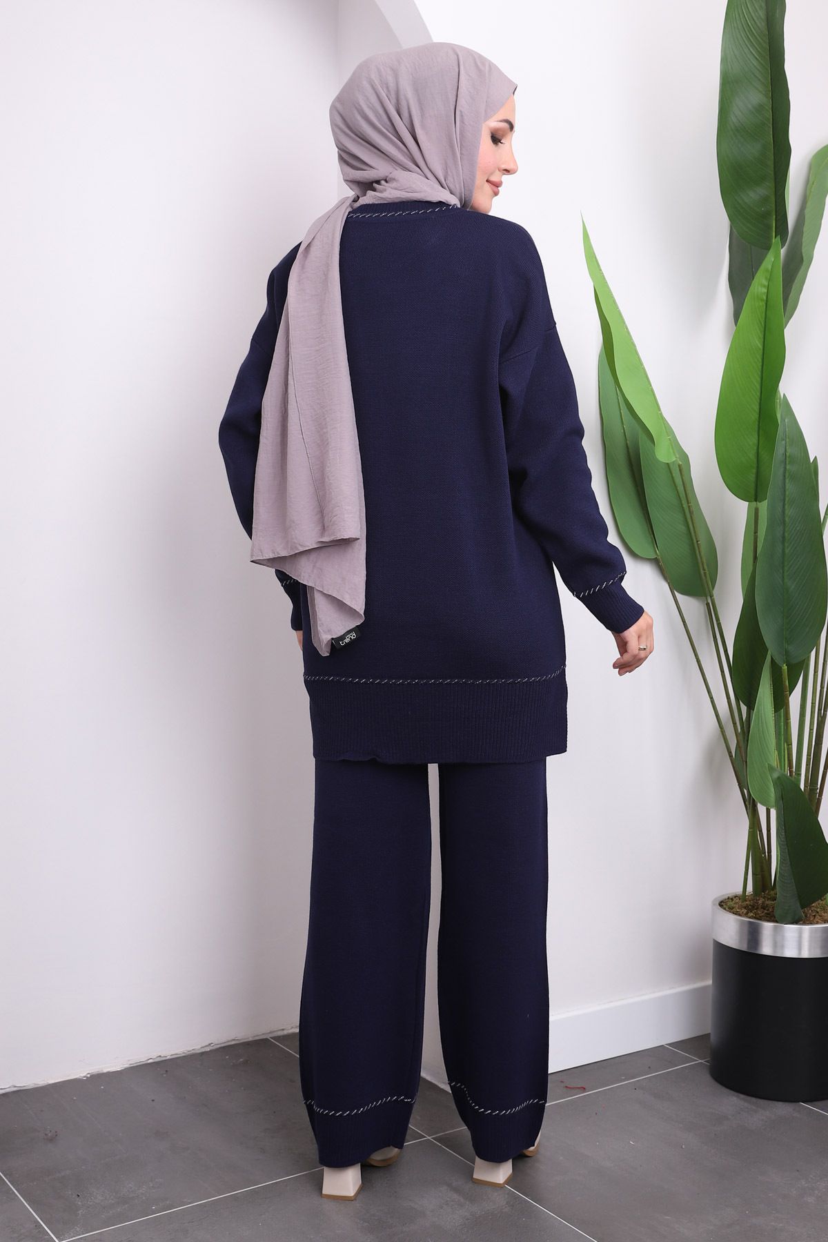 Lacivert Pantolonlu Triko Tunik Takım Lacivert Pantolonlu Triko Tunik Takım