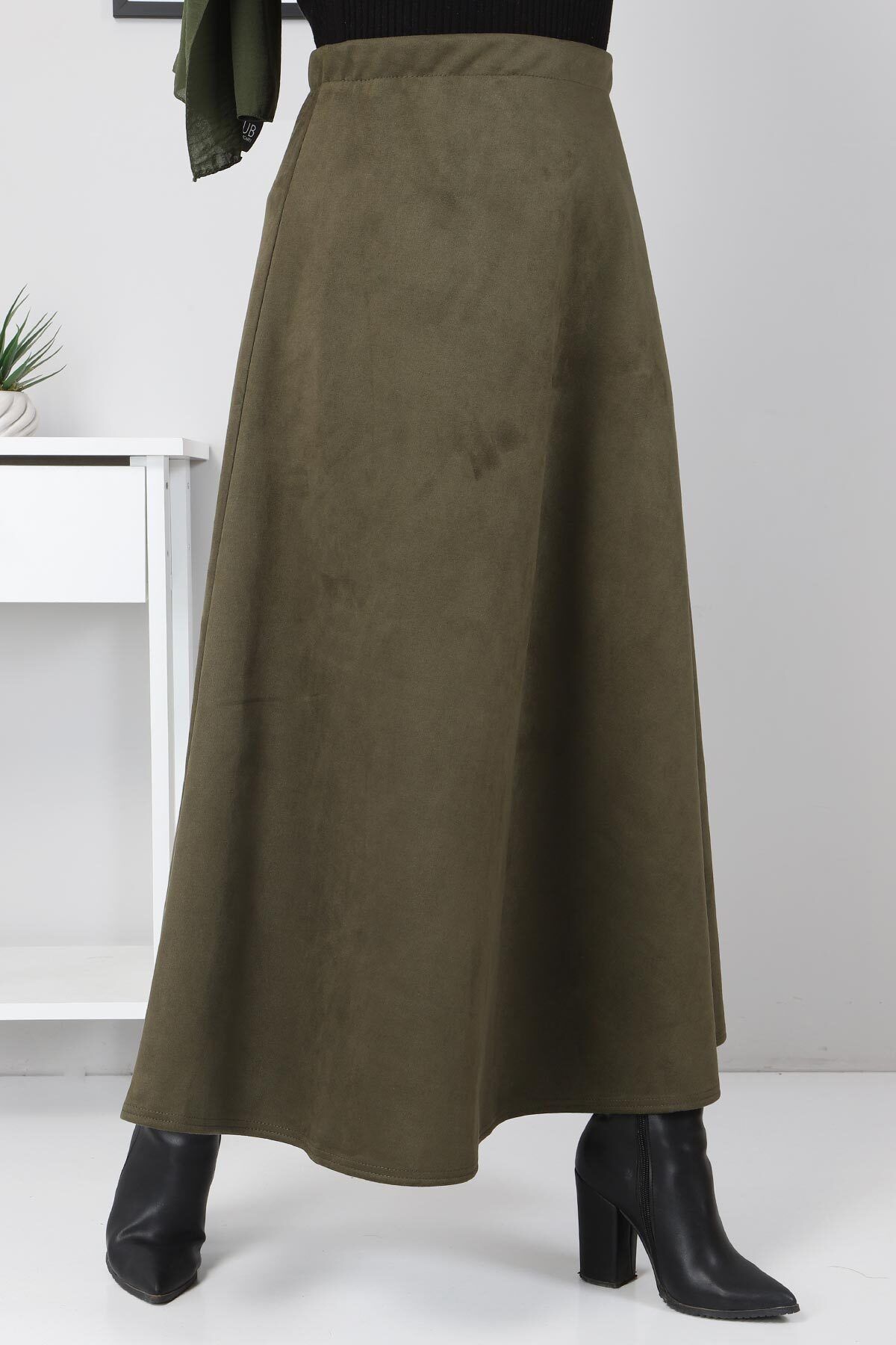 Süet Mevlana Etek Tsd0036 Haki Süet Mevlana Etek Tsd0036 Haki