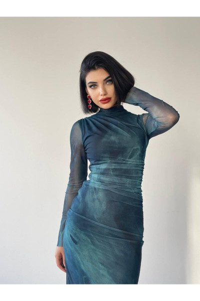 TM Linda Fashion Tül Elbise Lacvert TM Linda Fashion Tül Elbise Lacvert