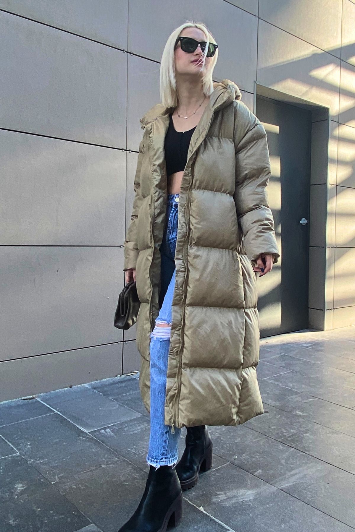 Mad Girls Haki Uzun Şişme Mont Mg1303 Mad Girls Haki Uzun Şişme Mont Mg1303