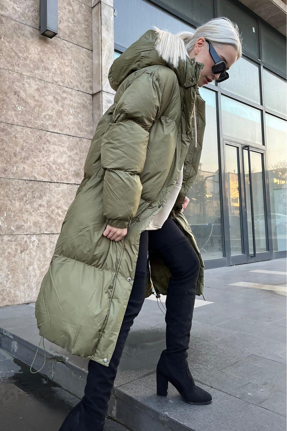 Mad Girls Haki Uzun Şişme Mont Mg1303 Mad Girls Haki Uzun Şişme Mont Mg1303