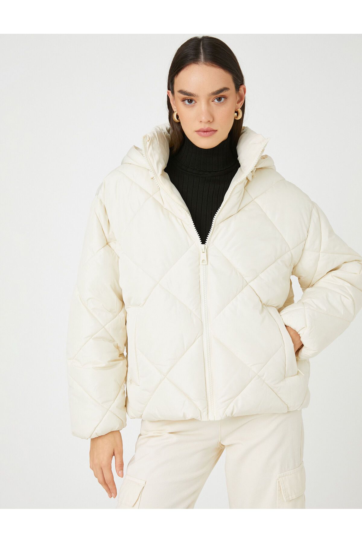 Oversize Anorak Kapüşonlu Cepli