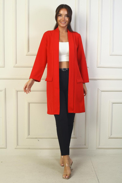 Şal Yaka Likralı Max Uzun Ceket