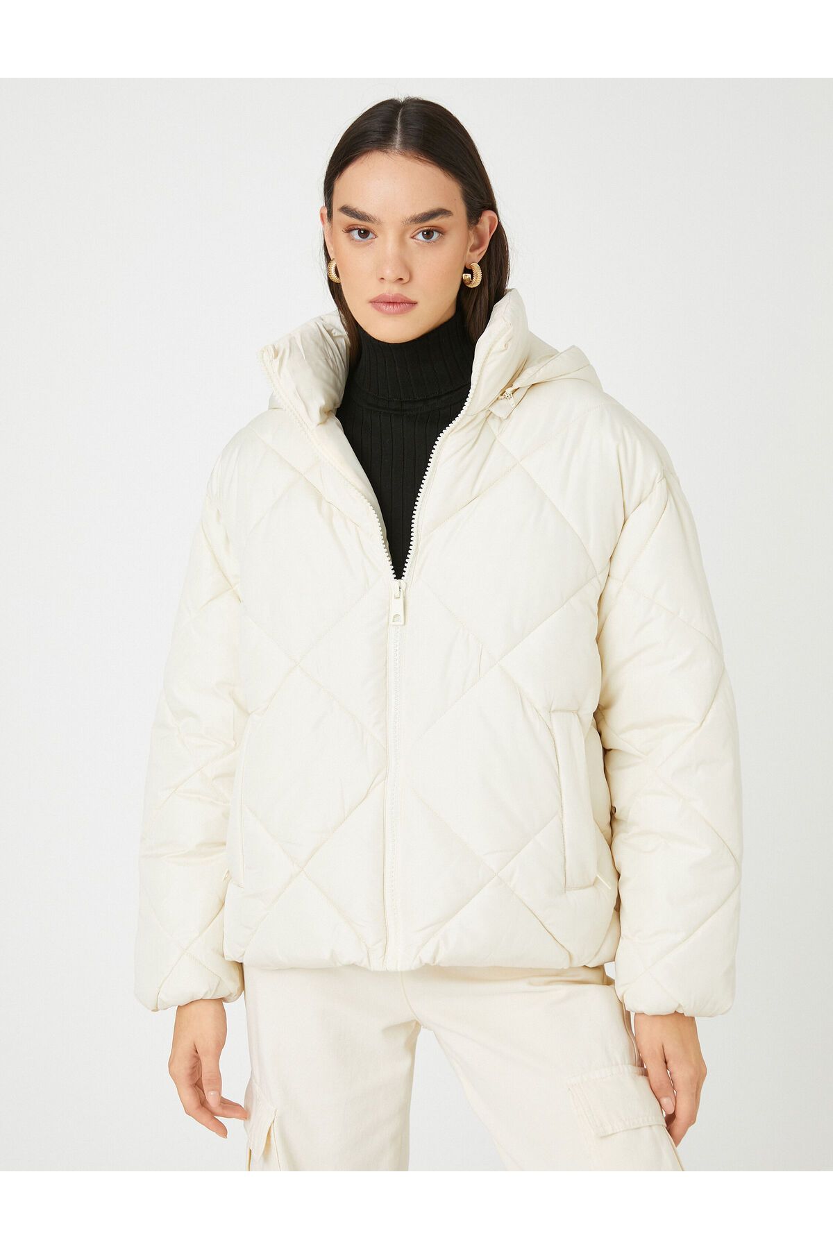 Oversize Anorak Kapüşonlu Cepli