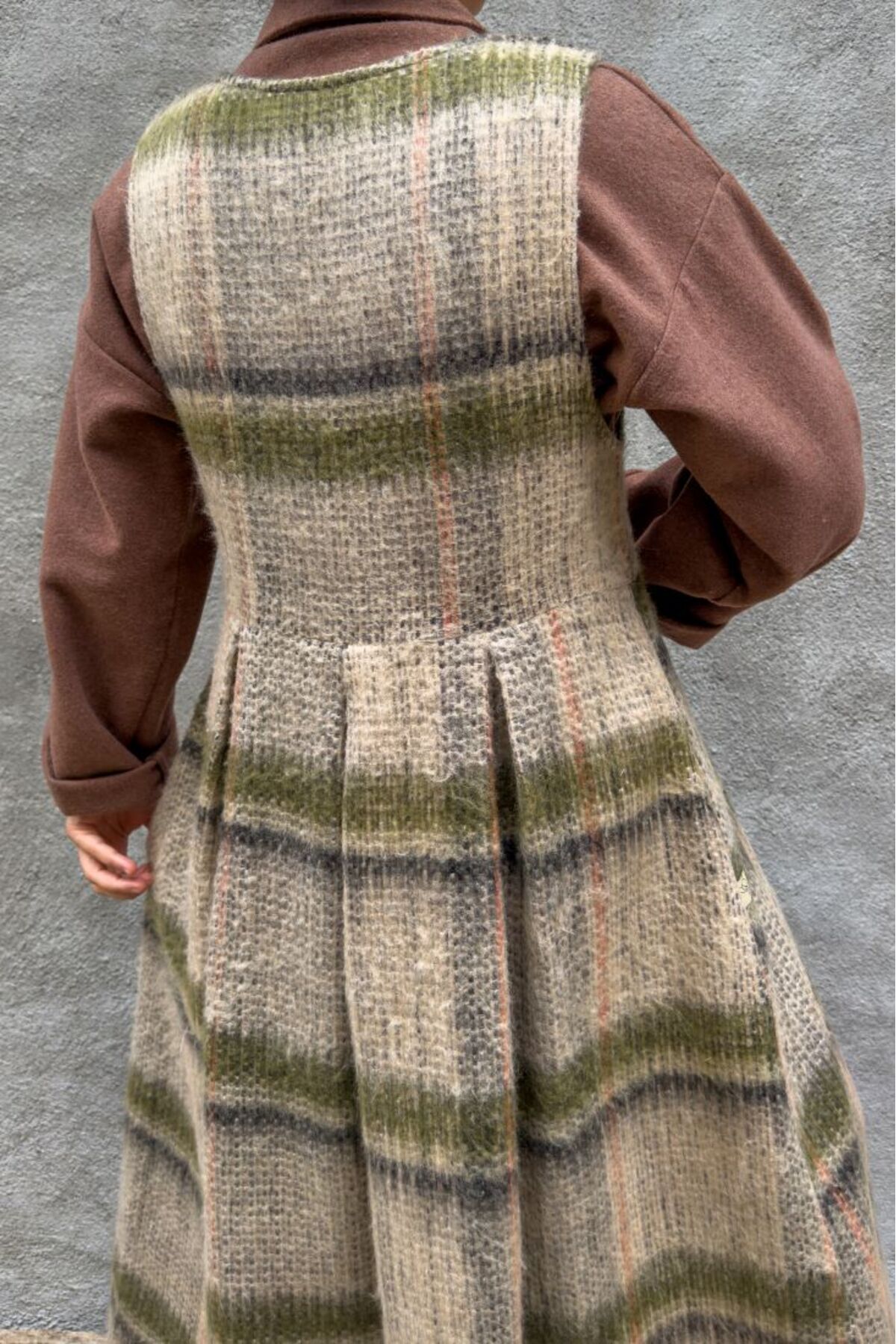 vintage kadın modest kışlık v yaka kadın rerto yün ekose uzun jile elbise vintage kadın modest kışlık v yaka kadın rerto yün ekose uzun jile elbise