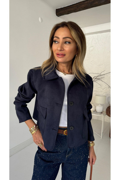 Lacivert Cepli Nubuk Ceket - 4456 Lacivert Cepli Nubuk Ceket - 4456