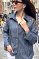 Vintage Omuzları ve Sırtı Nakış Detaylı Cepli Çıtçıtlı Denim Gömlek Ceket Vintage Omuzları ve Sırtı Nakış Detaylı Cepli Çıtçıtlı Denim Gömlek Ceket