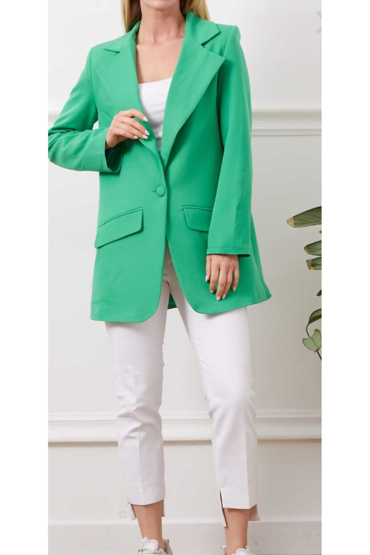 Tek Düğmeli Blazer Ceket Tek Düğmeli Blazer Ceket