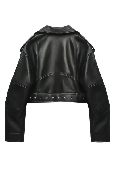 Yeni Sezon Kemerli Oversize Deri Biker Ceket Yeni Sezon Kemerli Oversize Deri Biker Ceket
