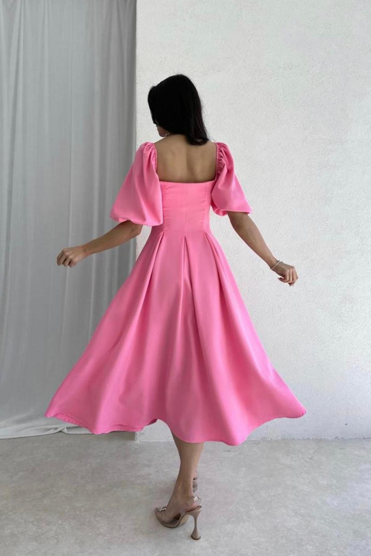 MATMAZEL UZUN BOY ELBİSE PEMBE MATMAZEL UZUN BOY ELBİSE PEMBE