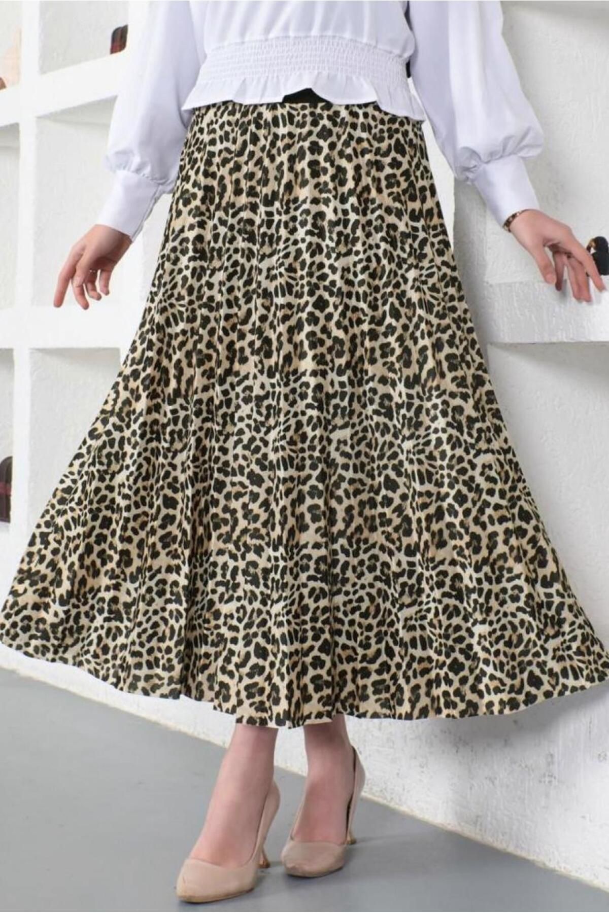 KADIN TABA (LEOPAR) LEOPAR DESENLİ PİLİSELİ ETEK T 9354 KADIN TABA (LEOPAR) LEOPAR DESENLİ PİLİSELİ ETEK T 9354