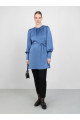 Saten Balon Kol Tunik - Galaxy Blue - Refka Saten Balon Kol Tunik - Galaxy Blue - Refka