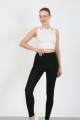 Slim Fit Yüksek Bel Toparlayıcı Crop Seamless Kadın Tayt