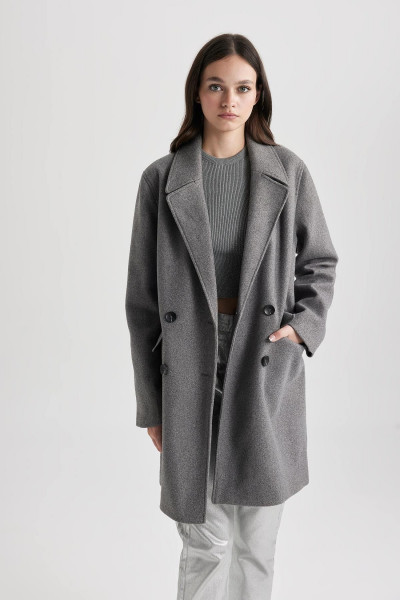 Rüzgar Geçirmez Oversize Geniş Kesim Kruvaze Yaka Düğmeli Uzun Kaşe Kaban A0922ax23wn Rüzgar Geçirmez Oversize Geniş Kesim Kruvaze Yaka Düğmeli Uzun Kaşe Kaban A0922ax23wn