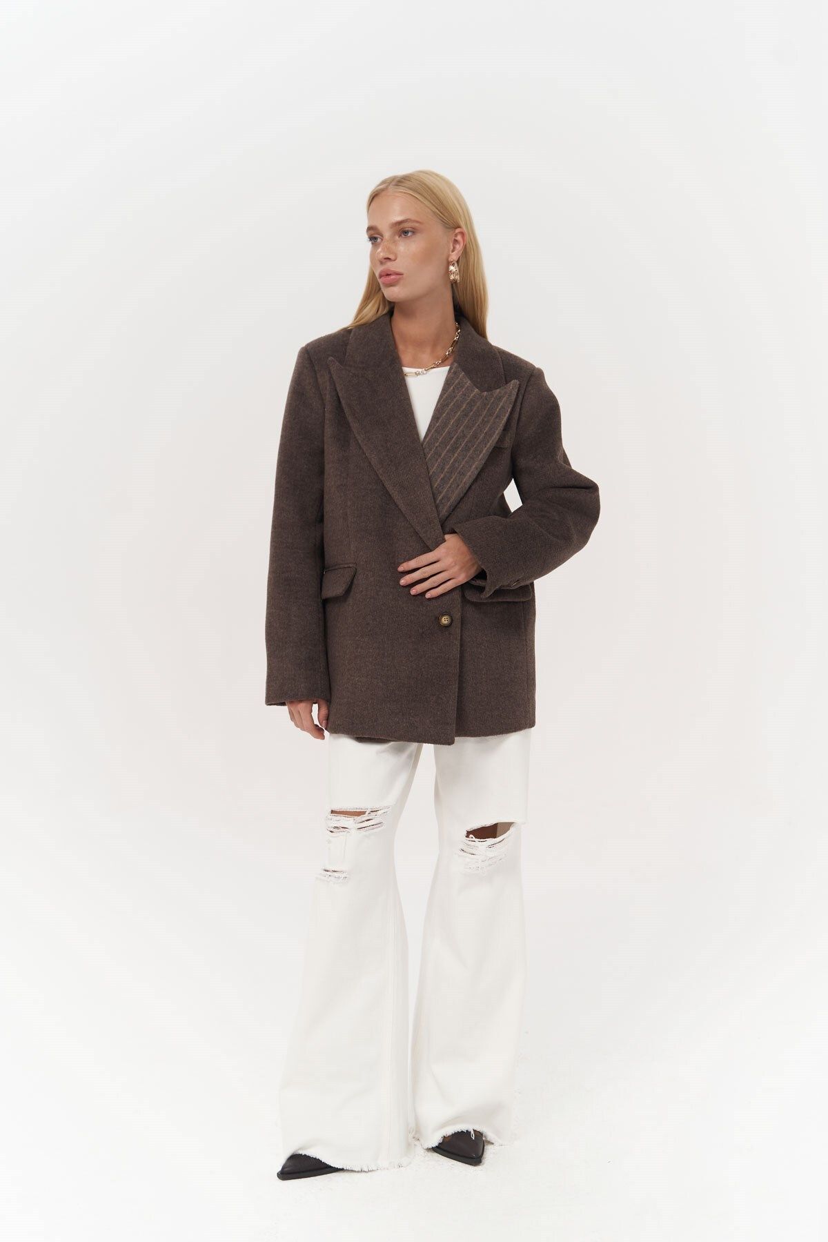 Seljord Yaka Detaylı Kahve Blazer Seljord Yaka Detaylı Kahve Blazer