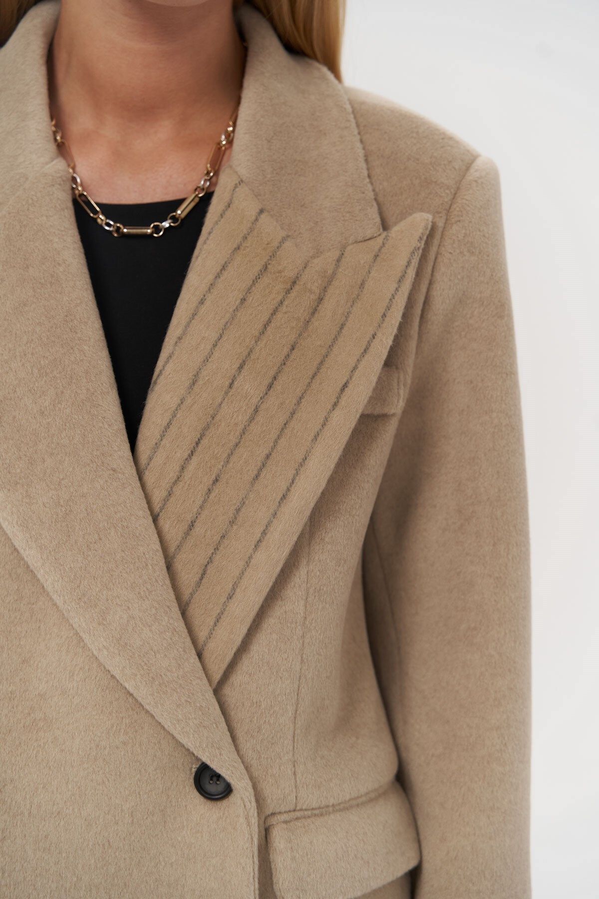 Seljord Yaka Detaylı Taupe Blazer