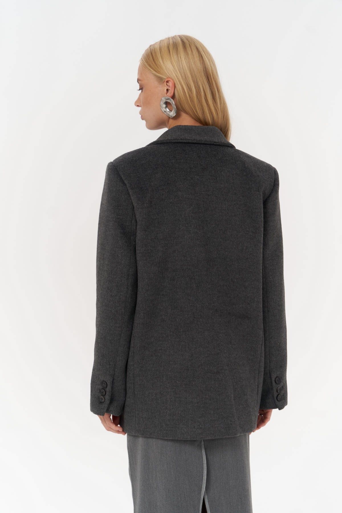 Seljord Yaka Detaylı Antrasit Blazer Seljord Yaka Detaylı Antrasit Blazer