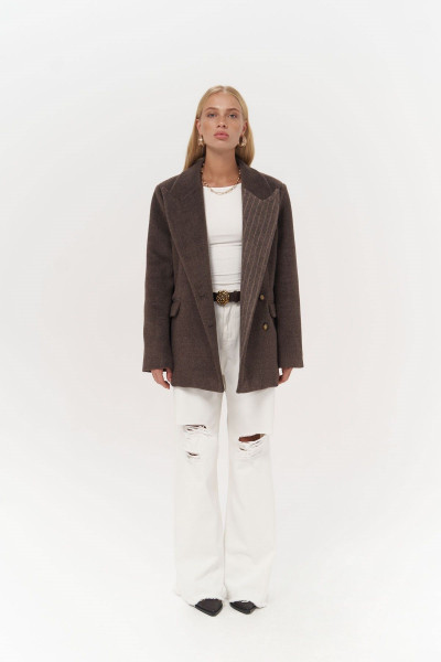 Seljord Yaka Detaylı Kahve Blazer Seljord Yaka Detaylı Kahve Blazer