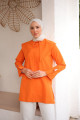 Orange Yaka Detaylı Poplin Tunik