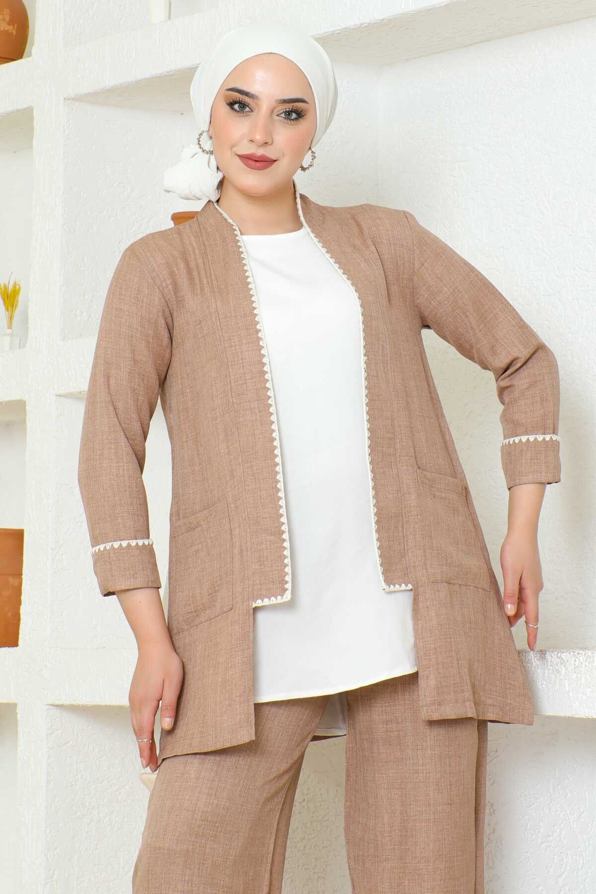 Vizon Ceket Pantolon Üçlü Takım Vizon Ceket Pantolon Üçlü Takım